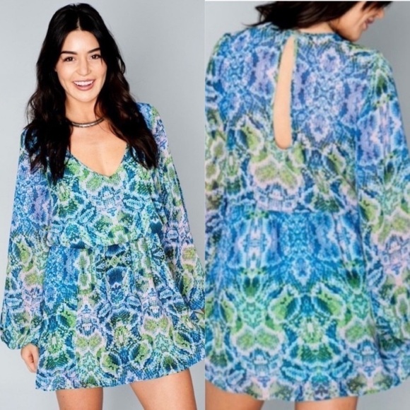 Show Me Your MuMu RARE Rainey Snake Mini Dress Sz S - Picture 1 of 10